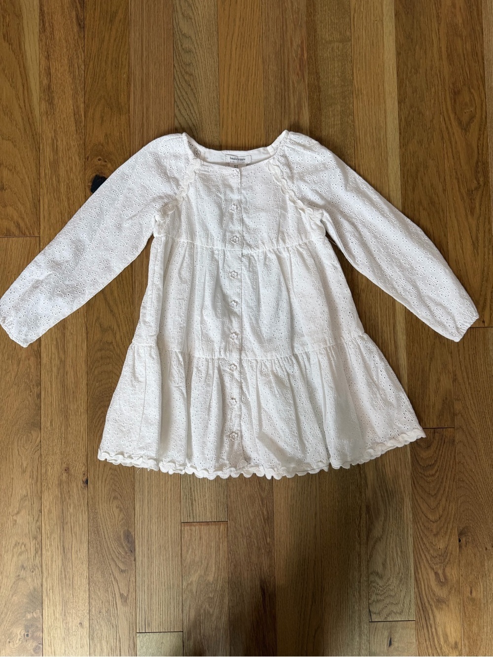 🤍 Haute Hippie White Eyelet Tiered Boho Dress Girls - Size 4 - NWT